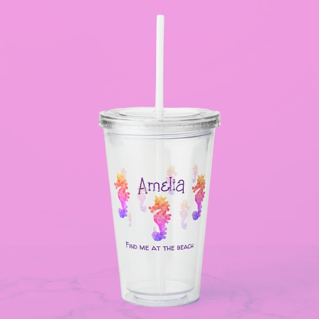 Rainbow Seahorse Personlig Take Away Mugg (Skapare uppladdad)