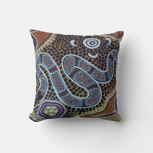 Rainbow Serpent Pillow Cushion Kudde (Framsida)