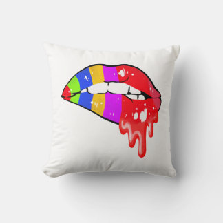 Rainbow Sexy Läppar Kudde