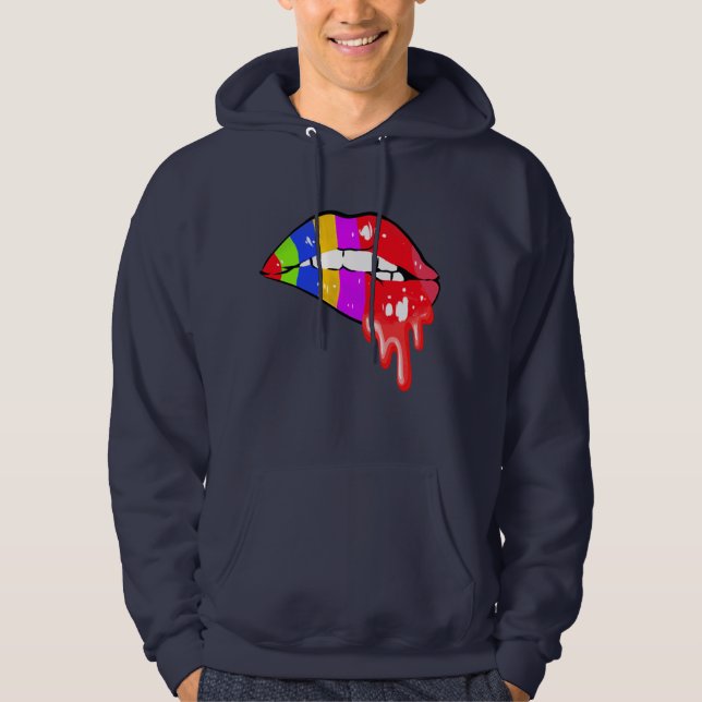 Rainbow Sexy Läppar Sweatshirt (Framsida)