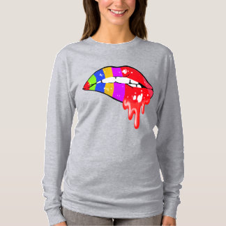 Rainbow Sexy Läppar Sweatshirt T Shirt