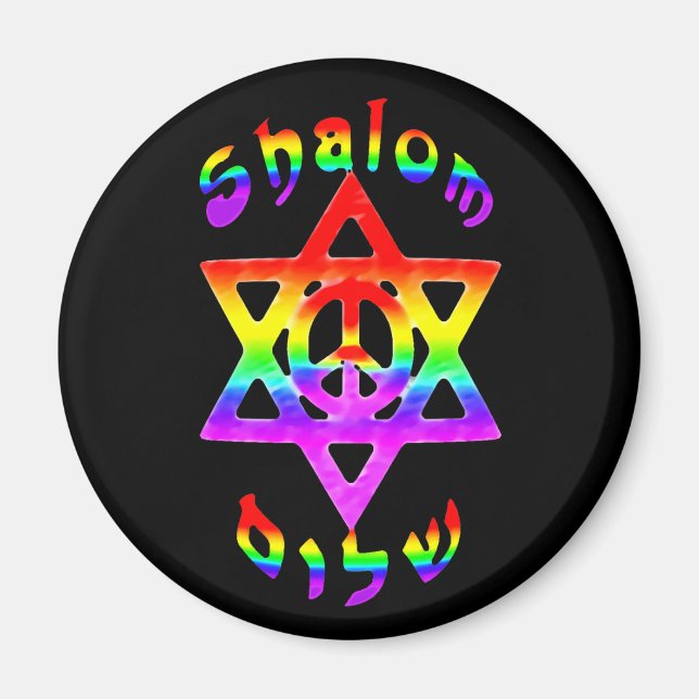 Rainbow Shalom Magnets Magnet (Framsidan)