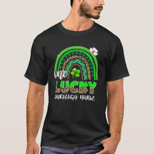 Rainbow Shamrock One Lucky Oncology Nurse St Patri T Shirt
