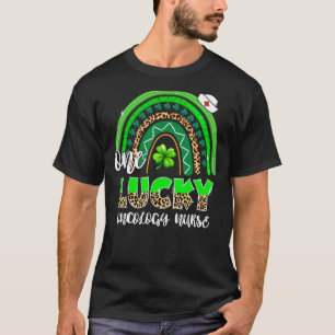 Rainbow Shamrock One Lucky Oncology Nurse St Patri T Shirt