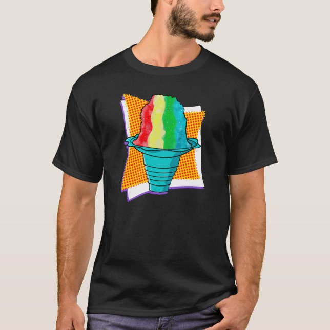 Rainbow Shaved Ice Hawaiian Shave Ice Snö Cone T Shirt (Framsida)