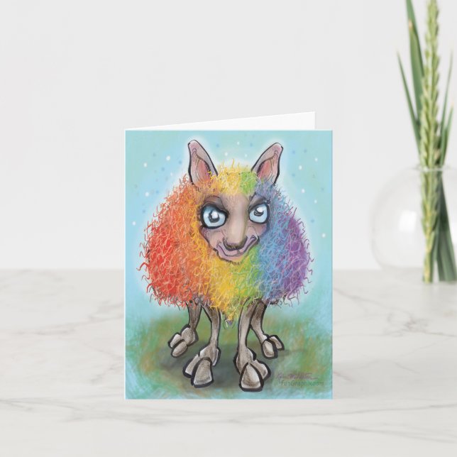 Rainbow Sheep Helgkort (Framsida)