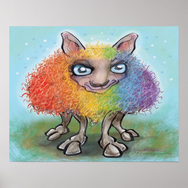 Rainbow Sheep Poster (Framsidan)