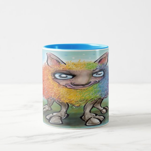 Rainbow Sheep Two-Tone Coffee Mugg (Center)