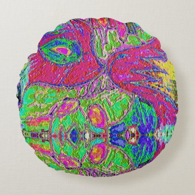 Rainbow Sherbert Rund Kudde (Framsidan)