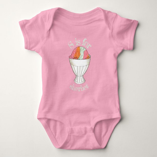 Rainbow Sherbet Ice Cream Sorbet Dessert Scoop T Shirt (Framsida)