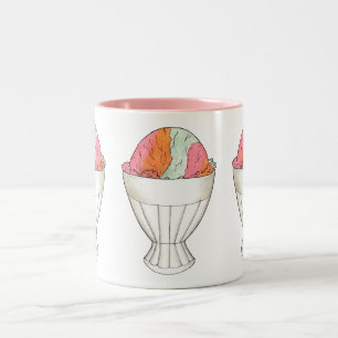 Rainbow Sherbet Ice Cream Sorbet Dessert Scoop Två-Tonad Mugg