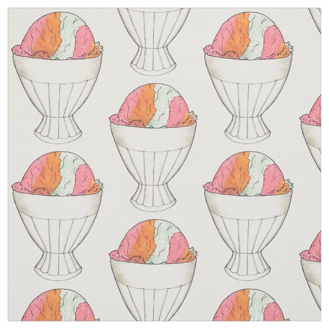 Rainbow Sherbet Ice Cream Sorbet Dessert Scoop Tyg (Provkarta)