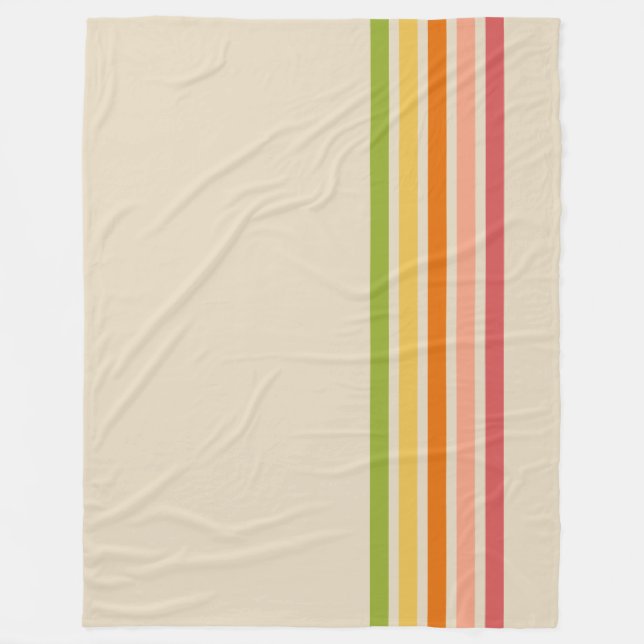 Rainbow Sherbet Vintage Stripe Fleecefilt (Framsidan)
