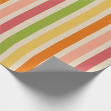 Rainbow Sherbet Vintage Stripe Wrapping Papper