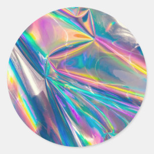 Rainbow Shimmer Metallic Papper Design Runt Klistermärke