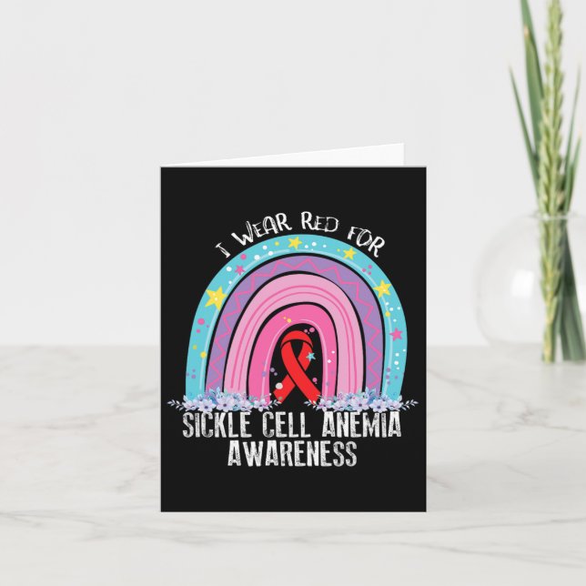Rainbow- Sickle Cell Anemia Awareness Supporter Ri Kort (Framsida)
