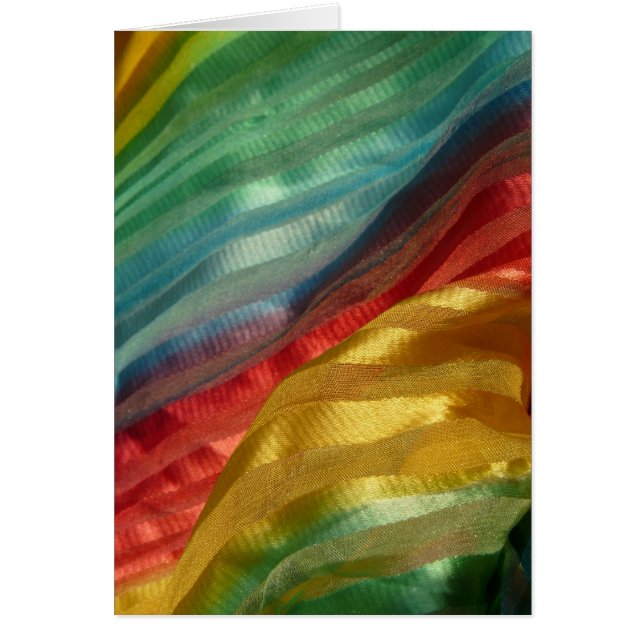 Rainbow Silke multifärgat Fabric-fotokort Hälsningskort (Framsidan)