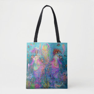 Rainbow Sjöjungfru Jellyfish Prom Dacks Tote Bag Tygkasse