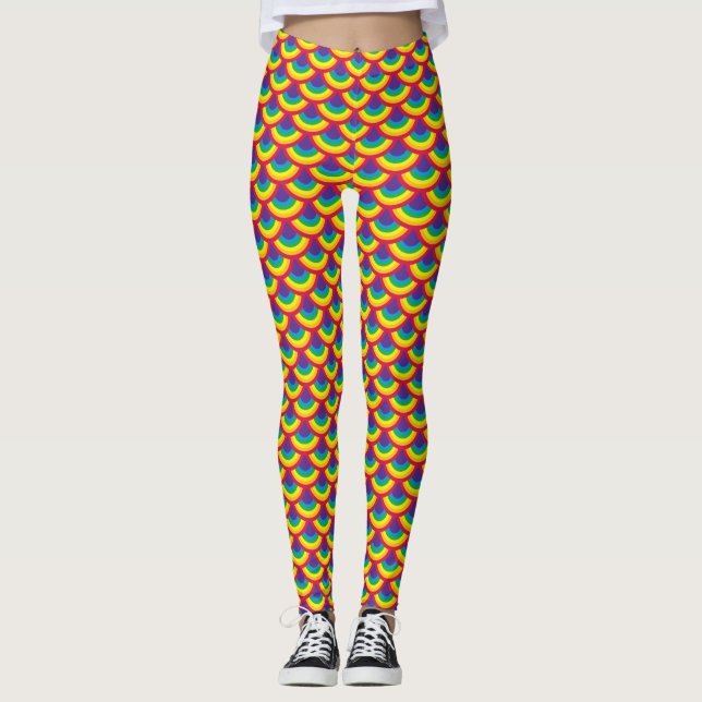 Rainbow Sjöjungfru  Leggings (Framsida)