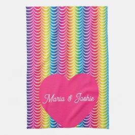 Rainbow Sjöjungfru Pride Heart Kökshandduk