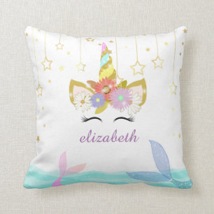 Rainbow sjöjungfru unicorn dekorativ kudde