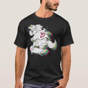 Rainbow Skate Unicorn Cute Gnistra Skater Julafton T Shirt