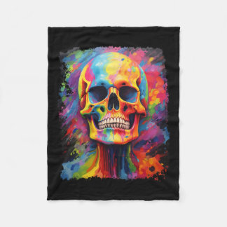 Rainbow Skeleton Anatomy Scary Halloween Fleecefilt