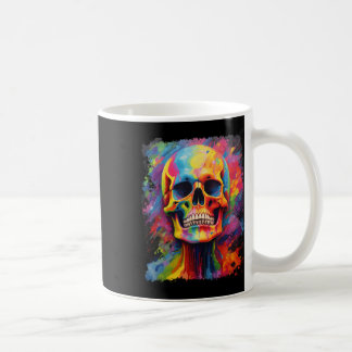 Rainbow Skeleton Anatomy Scary Halloween Kaffemugg