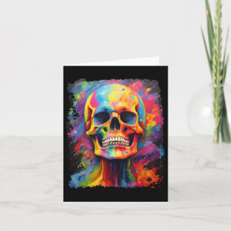 Rainbow Skeleton Anatomy Scary Halloween Kort