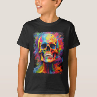 Rainbow Skeleton Anatomy Scary Halloween T Shirt