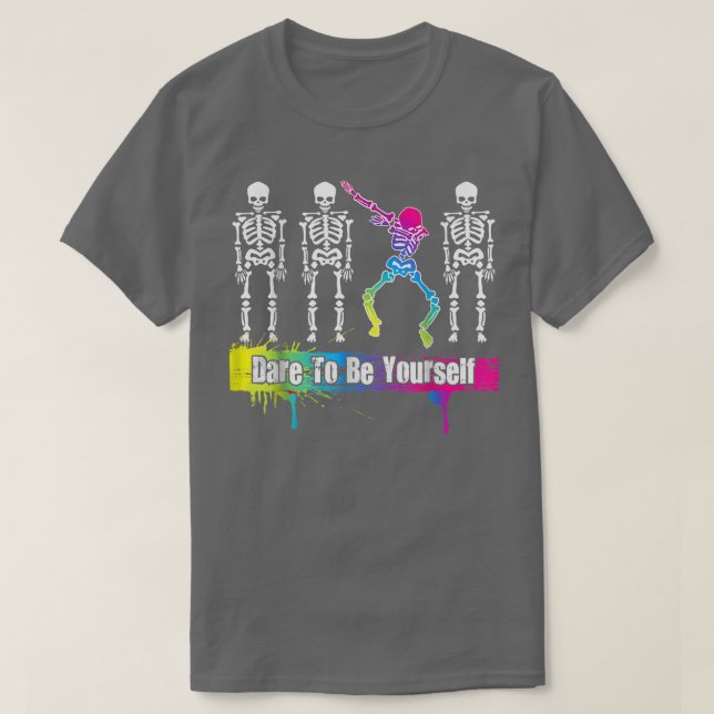 Rainbow Skeleton Different Gay pride LGBTQ Awarene T Shirt (Design framsida)