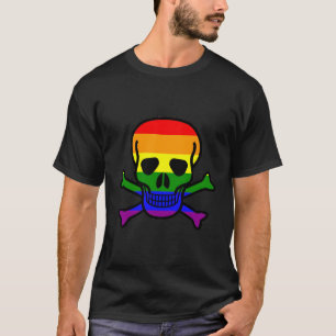 Rainbow Skull Crossbone T Shirt