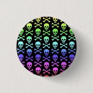 Rainbow Skull och Crossbone Knapp