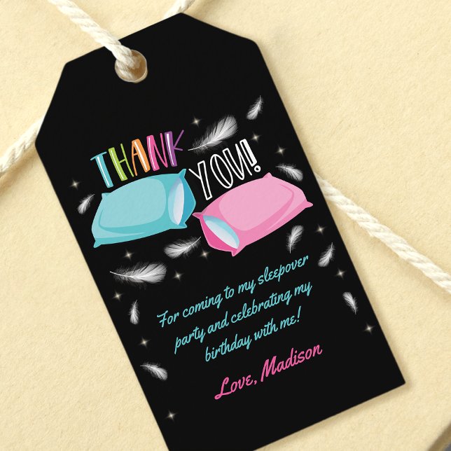 Rainbow Slumber Party Sleepover Tack Favor Presentetikett (Skapare uppladdad)