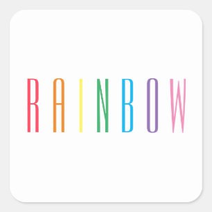 RAINBOW Small Square Stickers Fyrkantigt Klistermärke