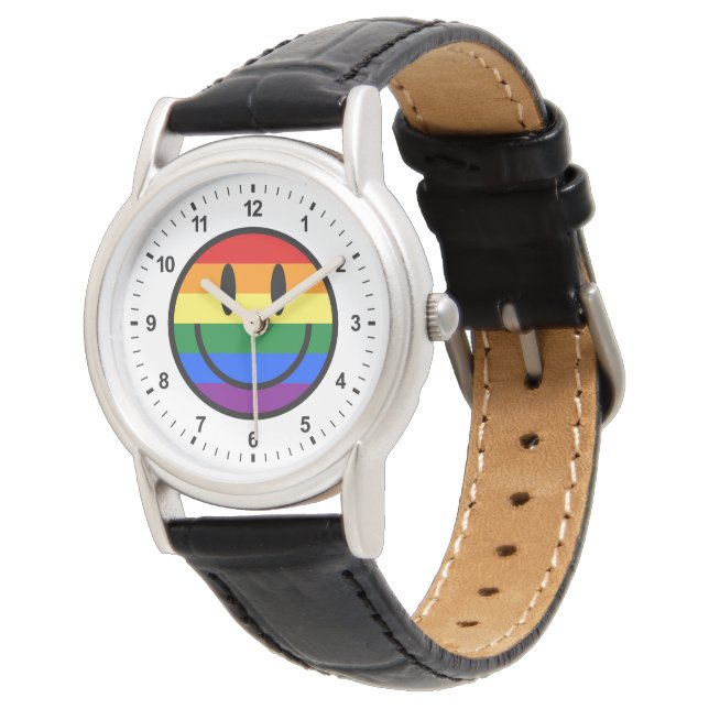 Rainbow Smiley face Armbandsur (Vinklad)