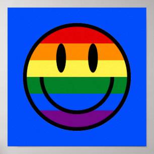 Rainbow Smiley face Poster