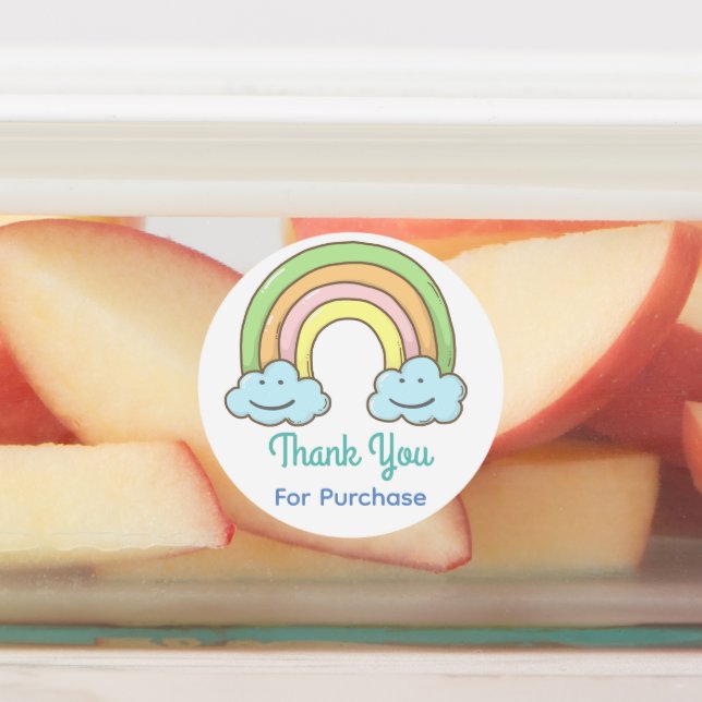 Rainbow Smiling Cloud Tack Klistermärke (Påsatt)