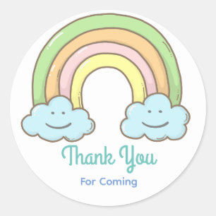 Rainbow Smiling Cloud Tack Runt Klistermärke