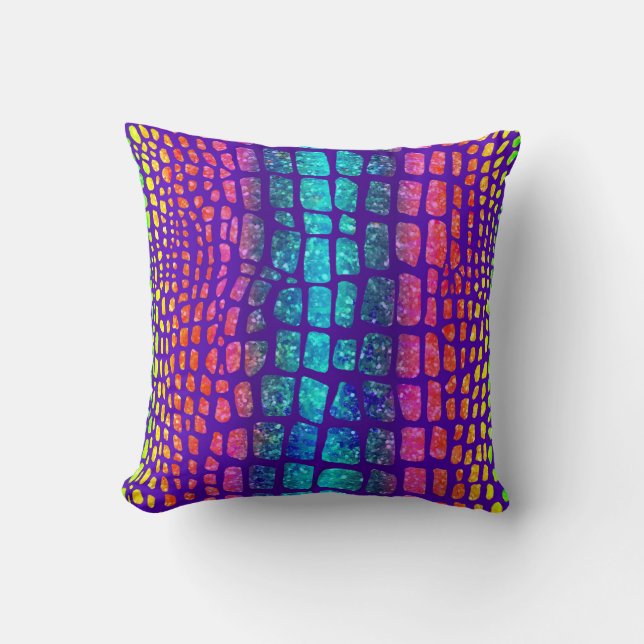 Rainbow Snakeskin Skriv ut Dekorativ kudde (Framsida)