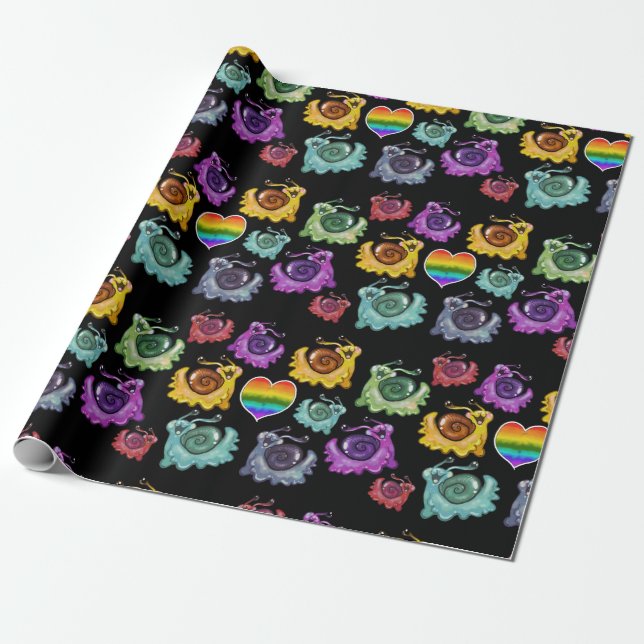 Rainbow Snigel Wrapping Papper Presentpapper (Utrullad)