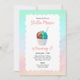 Rainbow Snö Cone Watercolor Inbjudningar