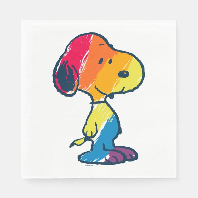 Rainbow Snoopy Pappersservett (Framsidan)