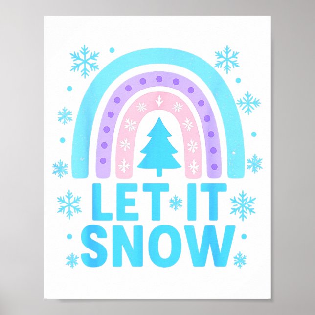 Rainbow Snowflake Christmas Winter Day Suprter Let Poster (Framsidan)