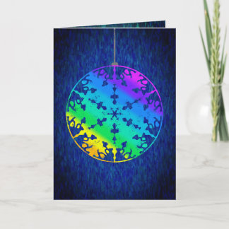 Rainbow Snowflake Helgdag Card Kort
