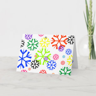 Rainbow Snowflake Helgdag Helgkort