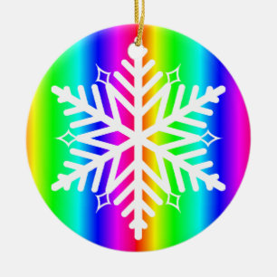 Rainbow Snowflake jul HGBTQ Julgransprydnad Keramik
