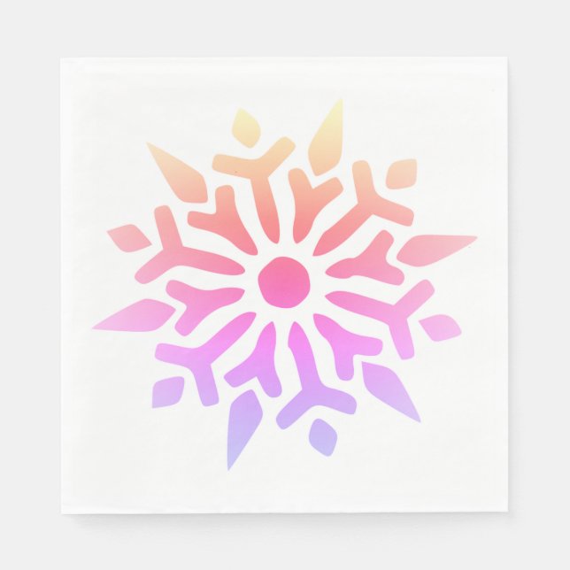 Rainbow Snowflake Pappersservett (Framsidan)