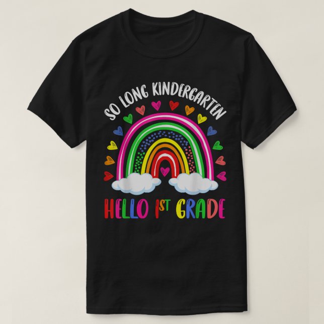 Rainbow So Long Kindergarten Hej 1st Klass Kids  T Shirt (Design framsida)