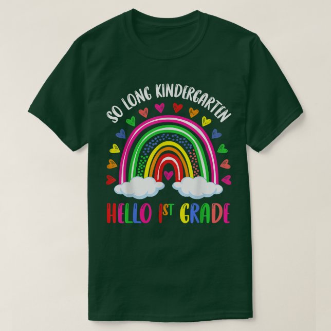 Rainbow So Long Kindergarten Hej 1st Klass Kids  T Shirt (Design framsida)